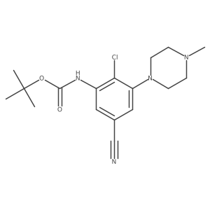 Tert-butyl 2-chloro-5-cyano-3-(4-methylpiperazin-1-yl)phenylcarbamate结构式