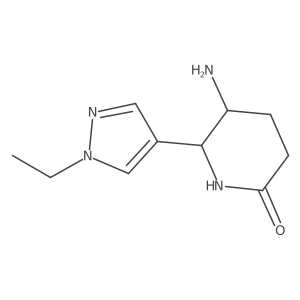 5-amino-6-(1-ethyl-1H-pyrazol-4-yl)piperidin-2-one Structure
