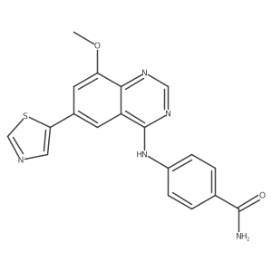 4-[[8-Methoxy-6-(5-thiazolyl)-4-quinazolinyl]amino]benzamide结构式