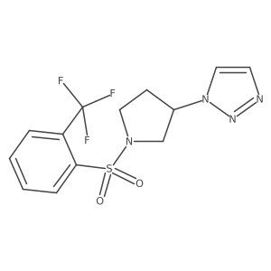 1-(1-((2-(trifluoromethyl)phenyl)sulfonyl)pyrrolidin-3-yl)-1H-1,2,3-triazole结构式