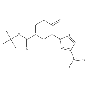 Tert-butyl 3-(4-nitro-1H-pyrazol-1-yl)-4-oxopiperidine-1-carboxylate Structure