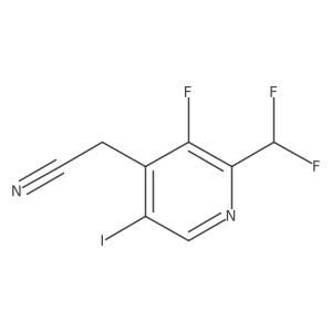 2-(Difluoromethyl)-3-fluoro-5-iodopyridine-4-acetonitrile Structure