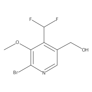 (6-Bromo-4-(difluoromethyl)-5-methoxypyridin-3-yl)methanol结构式