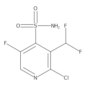 2-Chloro-3-(difluoromethyl)-5-fluoropyridine-4-sulfonamide结构式