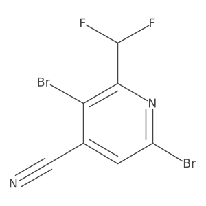 3,6-Dibromo-2-(difluoromethyl)isonicotinonitrile结构式