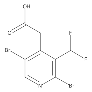 2-(2,5-Dibromo-3-(difluoromethyl)pyridin-4-yl)acetic acid结构式