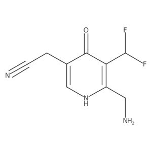 2-(Aminomethyl)-3-(difluoromethyl)-4-hydroxypyridine-5-acetonitrile结构式