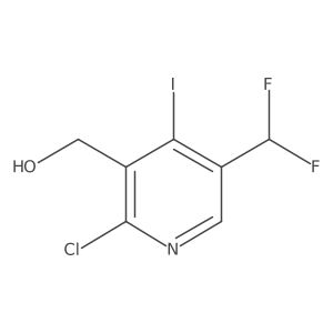 (2-Chloro-5-(difluoromethyl)-4-iodopyridin-3-yl)methanol结构式