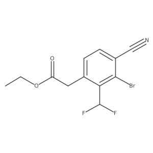 Ethyl 3-bromo-4-cyano-2-(difluoromethyl)phenylacetate Structure