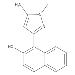 1-(5-amino-1-methyl-1H-pyrazol-3-yl)naphthalen-2-ol结构式