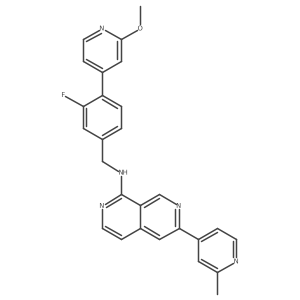 N-(3-Fluoro-4-(2-methoxypyridin-4-yl)benzyl)-6-(2-methylpyridin-4-yl)-2,7-naphthyridin-1-amine结构式