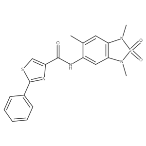 2-phenyl-N-(1,3,6-trimethyl-2,2-dioxido-1,3-dihydrobenzo[c][1,2,5]thiadiazol-5-yl)thiazole-4-carboxamide Structure