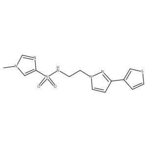 1-methyl-N-(2-(3-(thiophen-3-yl)-1H-pyrazol-1-yl)ethyl)-1H-imidazole-4-sulfonamide Structure