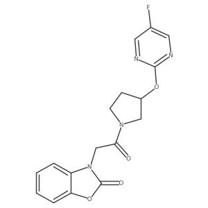3-(2-(3-((5-fluoropyrimidin-2-yl)oxy)pyrrolidin-1-yl)-2-oxoethyl)benzo[d]oxazol-2(3H)-one结构式