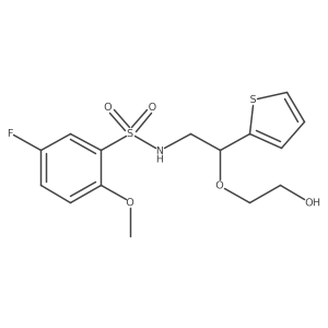 5-fluoro-N-(2-(2-hydroxyethoxy)-2-(thiophen-2-yl)ethyl)-2-methoxybenzenesulfonamide结构式