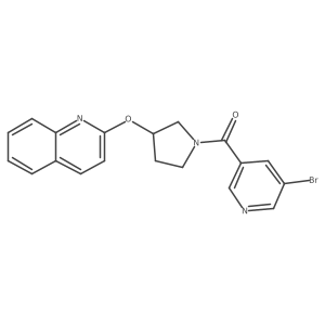 (5-Bromopyridin-3-yl)(3-(quinolin-2-yloxy)pyrrolidin-1-yl)methanone Structure