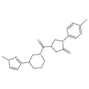 1-(4-chlorophenyl)-4-(3-(1-methyl-1H-pyrazol-3-yl)piperidine-1-carbonyl)pyrrolidin-2-one结构式