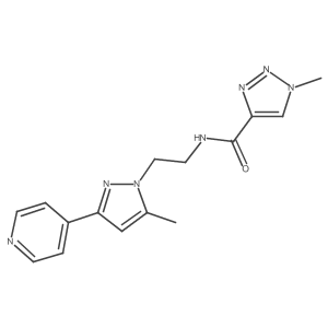 1-methyl-N-(2-(5-methyl-3-(pyridin-4-yl)-1H-pyrazol-1-yl)ethyl)-1H-1,2,3-triazole-4-carboxamide结构式