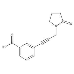 5-[3-(2-Oxopyrrolidin-1-yl)prop-1-yn-1-yl]pyridine-3-carboxylic acid结构式
