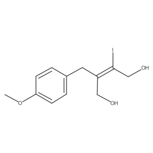 (E)-2-iodo-3-[(4-methoxyphenyl)methyl]but-2-ene-1,4-diol Structure