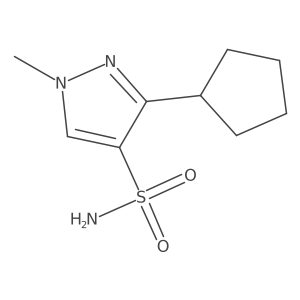 3-cyclopentyl-1-methyl-1H-pyrazole-4-sulfonamide结构式