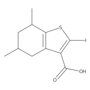 2-Iodo-5,7-dimethyl-4,5,6,7-tetrahydro-1-benzothiophene-3-carboxylic acid结构式