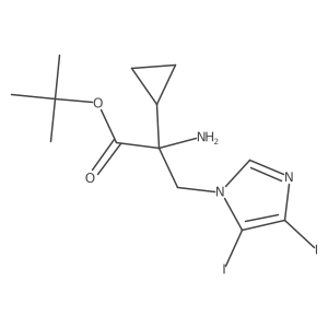 tert-butyl 2-amino-2-cyclopropyl-3-(4,5-diiodo-1H-imidazol-1-yl)propanoate结构式
