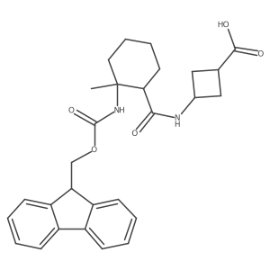 3-[2-({[(9H-fluoren-9-yl)methoxy]carbonyl}amino)-2-methylcyclohexaneamido]cyclobutane-1-carboxylic acid结构式