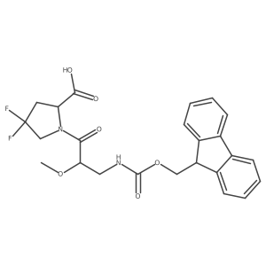 (2S)-1-[3-({[(9H-fluoren-9-yl)methoxy]carbonyl}amino)-2-methoxypropanoyl]-4,4-difluoropyrrolidine-2-carboxylic acid结构式