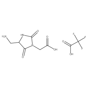 2-[4-(Aminomethyl)-2,5-dioxoimidazolidin-1-yl]acetic acid;2,2,2-trifluoroacetic acid结构式