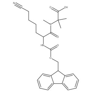 2-[6-cyano-2-({[(9H-fluoren-9-yl)methoxy]carbonyl}amino)-N-methylhexanamido]-2-methylpropanoic acid Structure