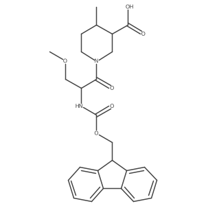 1-[2-({[(9H-fluoren-9-yl)methoxy]carbonyl}amino)-3-methoxypropanoyl]-4-methylpiperidine-3-carboxylic acid结构式