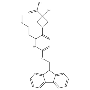 1-[2-({[(9H-fluoren-9-yl)methoxy]carbonyl}amino)-4-(methylsulfanyl)butanoyl]-3-hydroxyazetidine-3-carboxylic acid结构式
