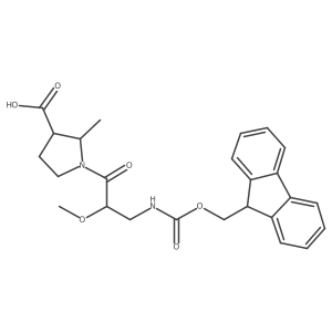 1-[3-({[(9H-fluoren-9-yl)methoxy]carbonyl}amino)-2-methoxypropanoyl]-2-methylpyrrolidine-3-carboxylic acid结构式