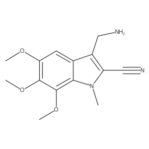 3-(aminomethyl)-5,6,7-trimethoxy-1-methyl-1H-indole-2-carbonitrile结构式