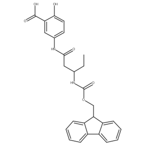 5-[3-({[(9H-fluoren-9-yl)methoxy]carbonyl}amino)pentanamido]-2-hydroxybenzoic acid结构式