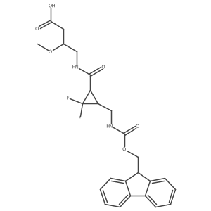 4-({3-[({[(9H-fluoren-9-yl)methoxy]carbonyl}amino)methyl]-2,2-difluorocyclopropyl}formamido)-3-methoxybutanoic acid Structure