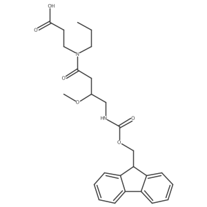 3-[4-({[(9H-fluoren-9-yl)methoxy]carbonyl}amino)-3-methoxy-N-propylbutanamido]propanoic acid Structure