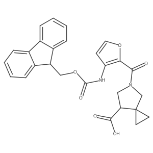 5-[3-({[(9H-fluoren-9-yl)methoxy]carbonyl}amino)furan-2-carbonyl]-5-azaspiro[2.4]heptane-7-carboxylic acid Structure