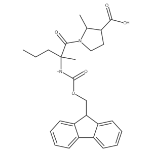 1-[2-({[(9H-fluoren-9-yl)methoxy]carbonyl}amino)-2-methylpentanoyl]-2-methylpyrrolidine-3-carboxylic acid结构式