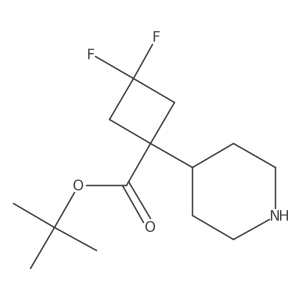 Tert-butyl 3,3-difluoro-1-(piperidin-4-yl)cyclobutane-1-carboxylate结构式