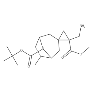 8-(tert-Butyl) 2'-methyl 2'-(aminomethyl)-6-methyl-8-azaspiro[bicyclo[3.2.1]octane-3,1'-cyclopropane]-2',8-dicarboxylate Structure