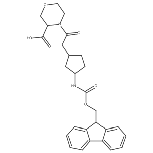 rac-4-{2-[(1R,3S)-3-({[(9H-fluoren-9-yl)methoxy]carbonyl}amino)cyclopentyl]acetyl}morpholine-3-carboxylic acid结构式