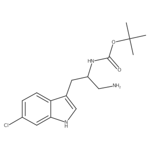 tert-butyl N-[1-amino-3-(6-chloro-1H-indol-3-yl)propan-2-yl]carbamate结构式