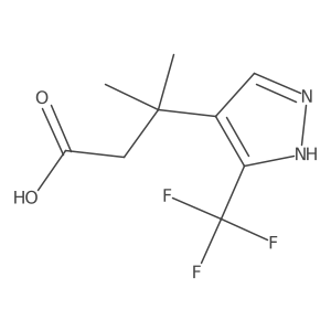 3-methyl-3-[3-(trifluoromethyl)-1H-pyrazol-4-yl]butanoic acid结构式