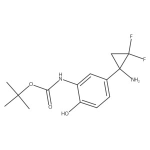 tert-butyl N-[5-(1-amino-2,2-difluorocyclopropyl)-2-hydroxyphenyl]carbamate结构式