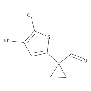 1-(4-Bromo-5-chlorothiophen-2-yl)cyclopropane-1-carbaldehyde Structure