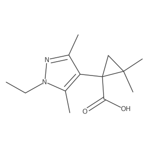 1-(1-ethyl-3,5-dimethyl-1H-pyrazol-4-yl)-2,2-dimethylcyclopropane-1-carboxylic acid结构式