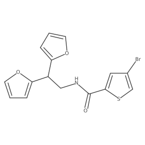 4-bromo-N-(2,2-di(furan-2-yl)ethyl)thiophene-2-carboxamide Structure