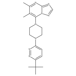 3-Tert-butyl-6-(4-{5,6-dimethyl-[1,2,4]triazolo[1,5-a]pyrimidin-7-yl}piperazin-1-yl)pyridazine Structure